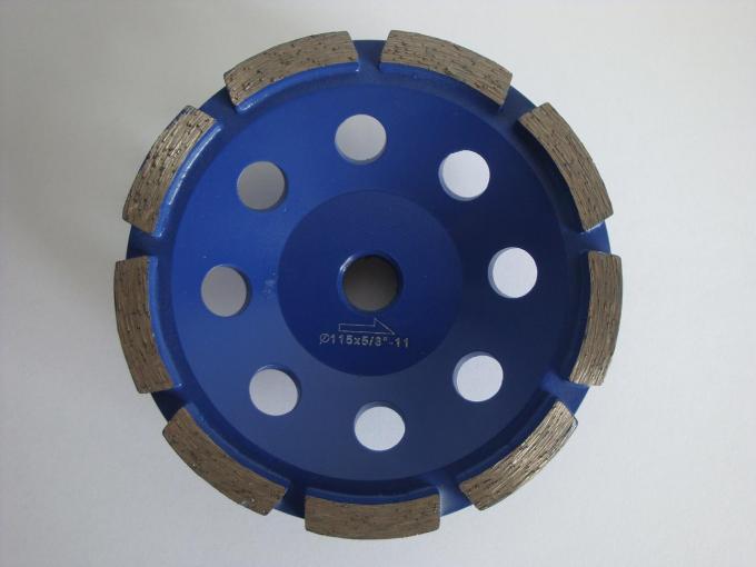 roue simple de tasse de Turbo de diamant de rangée de 115mm, plancher rectifiant, roue de broyeur 0