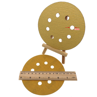 Trou 8 bois orbital jaune de crochet de 5 pouces et de Sander Diamond Pads For Car Paint de boucle