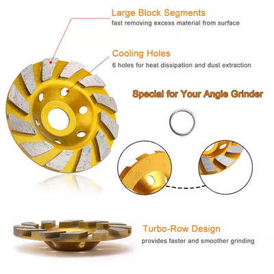 4 pouces de diamants de meulage de plaque de disque roue pour le broyeur de dressing dans M14 ou 5/8 "-11 fil