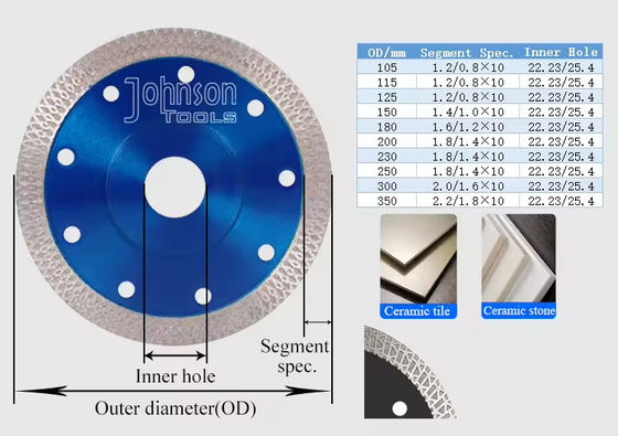 4.5 pouces Disco super mince Diamantado Para Porcelanato De Corte Piedra Lamelle de scie diamantée Pour le broyeur d'angle