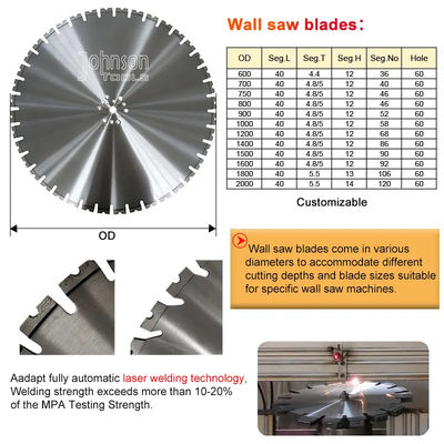 Grand diamètre 800 mm coupeur de béton lame de scie diamantée pour la démolition construction en béton armé