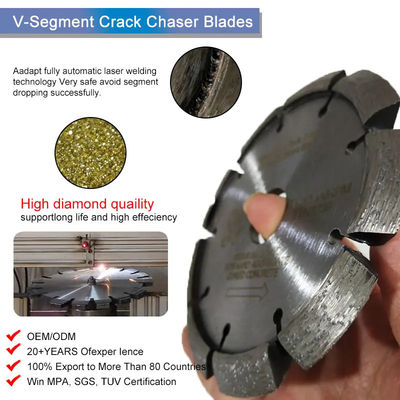 6 pouces laser soudé Crack Chaser Tuck Point Diamant V rainure lame de coupe pour le béton de mortier de retrait