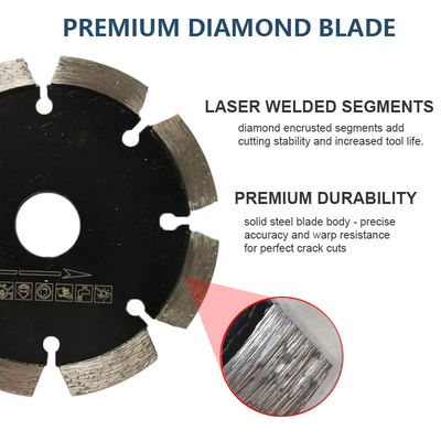 4-1/2 " Tuck Point Crack Chaser Grout réparation Lamelle de scie diamantée pour le béton vert, la maçonnerie, la brique, la coupe de pierre