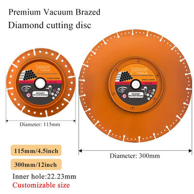 Lamelle de diamant brasée sous vide pour tuyau 115 mm Lamelle de diamant Pro Coupeuse de tuyaux