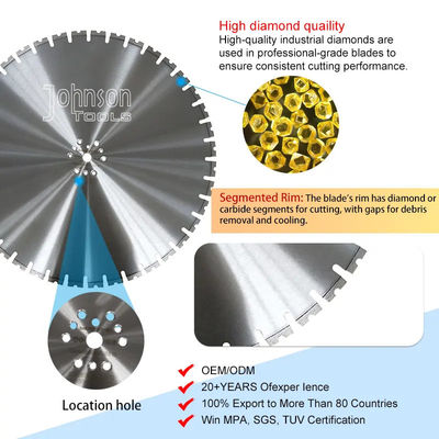 la coupe de 800mm Diamond Wall Saw Blades For a renforcé concret