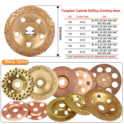 Meule de polissage de carbure de tungstène d'or pour le caoutchouc et le tissu Roughing