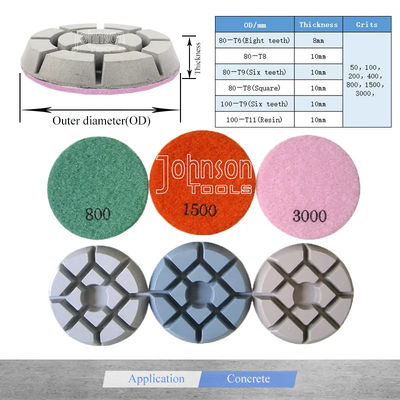 50 poussière abrasive 3" granit Diamond Sanding Pads concret enlevant des éraflures