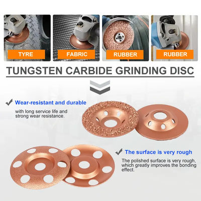Disque de meulage au carbure de tungstène poli d'or pour le caoutchouc et le tissu brut