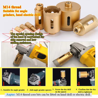 Le vide M14 a soudé 35mm Diamond Core Drill Bits Set pour la porcelaine