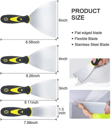 4 Packs de grattoirs à couteaux en pâte à modeler ensemble de couteaux spackle couteau de qualité supérieure lame de grattoir de peinture en acier inoxydable