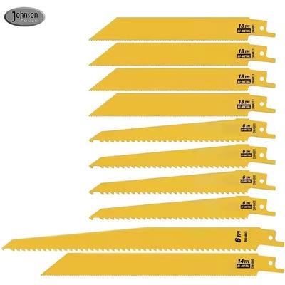 10 pièces de différentes tailles Bi-métaux à lame de scie réciproque ensemble combiné pour la coupe du bois et du métal